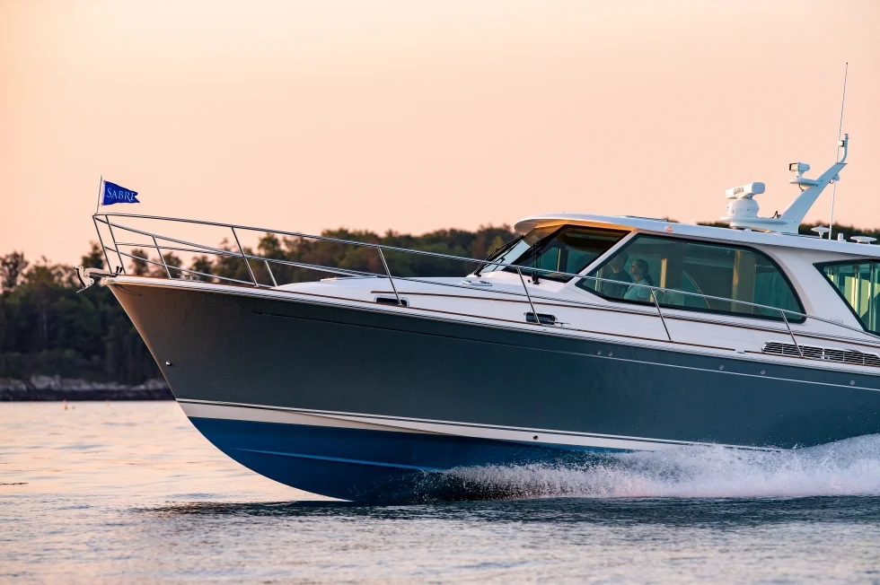 - %title%- Onboard the new Sabre 43 Salon Express on Sydney Harbour, Dan's Boat Life says: "one demographic will love this!"